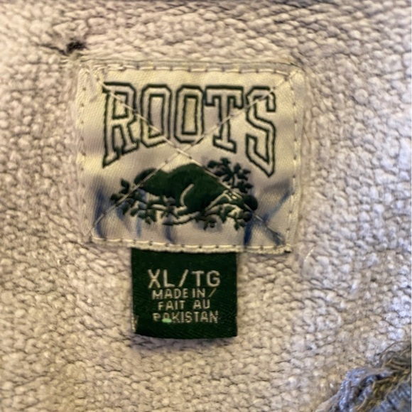 Roots 1/4 Zip Grey Pullover Sweatshirt Heathered Grey  Adult XLG - Picture 4 of 15